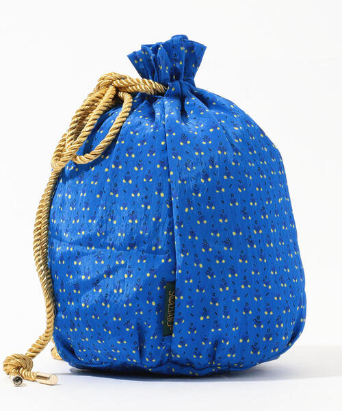 SOULEIADO（ソレイアード）の「SOULEIADO レーヨンプリント 巾着バッグ（トートバッグ・レディース・ブラック系その他/ブルー系その他3・FREE）」の5枚目の写真
