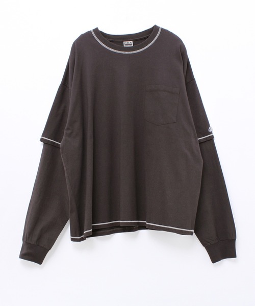 RNA（アールエヌエー）の「M1738 ブロードコンビBIG-Tシャツ（Tシャツ/カットソー・レディース・スミクロ/レッド/ブルー・MEDIUM）」の2枚目の写真