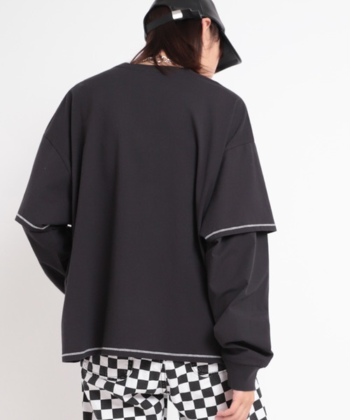 RNA（アールエヌエー）の「M1738 ブロードコンビBIG-Tシャツ（Tシャツ/カットソー・レディース・スミクロ/レッド/ブルー・MEDIUM）」の16枚目の写真