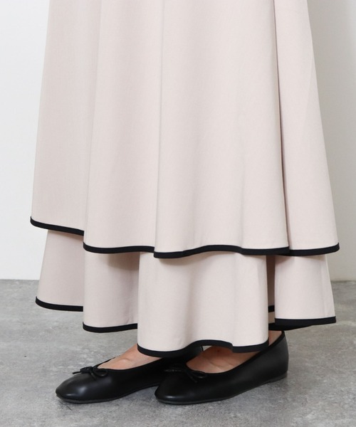 archives（アルシーヴ）の「パイピングティアードスカート（スカート・レディース・アイボリー/グレー/モカ・MEDIUM）」の19枚目の写真