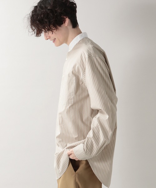 RAGEBLUE(レイジブルー)の「<WEB店舗限定>クレリックストライプビッグシャツ/203118(シャツ/ブラウス・メンズ・ライトブルー/ベージュ・MEDIUM/LARGE)」の10枚目の写真