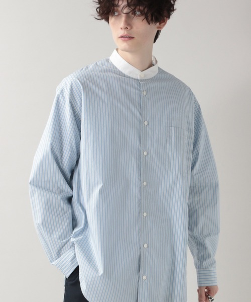 RAGEBLUE(レイジブルー)の「<WEB店舗限定>クレリックストライプビッグシャツ/203118(シャツ/ブラウス・メンズ・ライトブルー/ベージュ・MEDIUM/LARGE)」の18枚目の写真