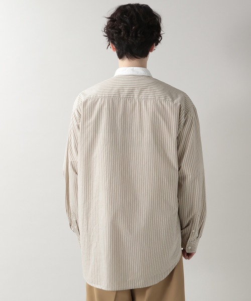 RAGEBLUE(レイジブルー)の「<WEB店舗限定>クレリックストライプビッグシャツ/203118(シャツ/ブラウス・メンズ・ライトブルー/ベージュ・MEDIUM/LARGE)」の4枚目の写真