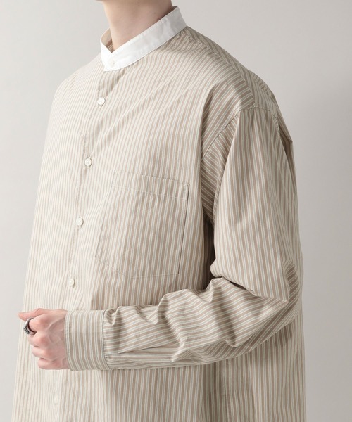 RAGEBLUE(レイジブルー)の「<WEB店舗限定>クレリックストライプビッグシャツ/203118(シャツ/ブラウス・メンズ・ライトブルー/ベージュ・MEDIUM/LARGE)」の11枚目の写真