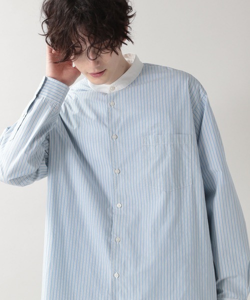 RAGEBLUE(レイジブルー)の「<WEB店舗限定>クレリックストライプビッグシャツ/203118(シャツ/ブラウス・メンズ・ライトブルー/ベージュ・MEDIUM/LARGE)」の21枚目の写真