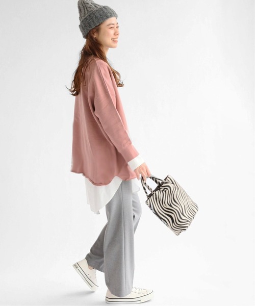 JOURNAL STANDARD relume(ジャーナルスタンダード レリューム)の「オーバーサイズロングスウェット◆(Tシャツ/カットソー・レディース・ブルー/ピンク/ナチュラル/ベージュ・FREE)」の7枚目の写真