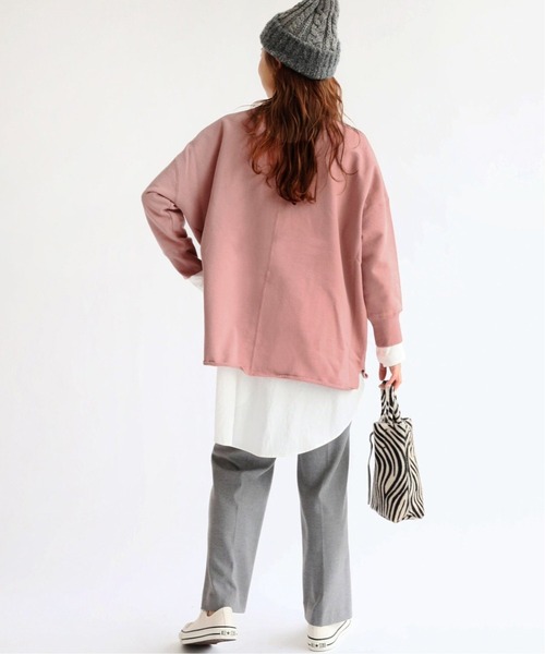 JOURNAL STANDARD relume(ジャーナルスタンダード レリューム)の「オーバーサイズロングスウェット◆(Tシャツ/カットソー・レディース・ブルー/ピンク/ナチュラル/ベージュ・FREE)」の22枚目の写真
