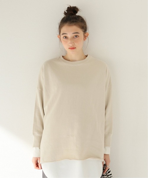 JOURNAL STANDARD relume(ジャーナルスタンダード レリューム)の「オーバーサイズロングスウェット◆(Tシャツ/カットソー・レディース・ブルー/ピンク/ナチュラル/ベージュ・FREE)」の9枚目の写真