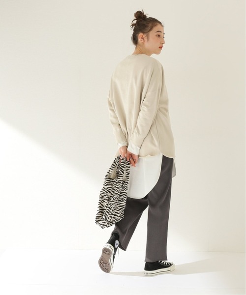 JOURNAL STANDARD relume(ジャーナルスタンダード レリューム)の「オーバーサイズロングスウェット◆(Tシャツ/カットソー・レディース・ブルー/ピンク/ナチュラル/ベージュ・FREE)」の11枚目の写真