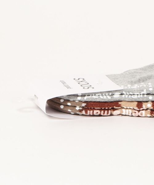 petit main（プティマイン）の「柄／ライン2Pクルーソックス（ソックス/靴下・キッズ・ベージュ/ブラウン/ネイビー・M/L/SS/S）」の6枚目の写真