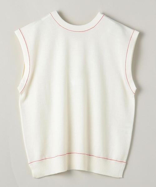 ASTRAET（アストラット）の「＜ASTRAET（アストラット）＞14G ライン ニットベスト（ベスト・レディース・オフホワイト/ネイビー・FREE）」の7枚目の写真