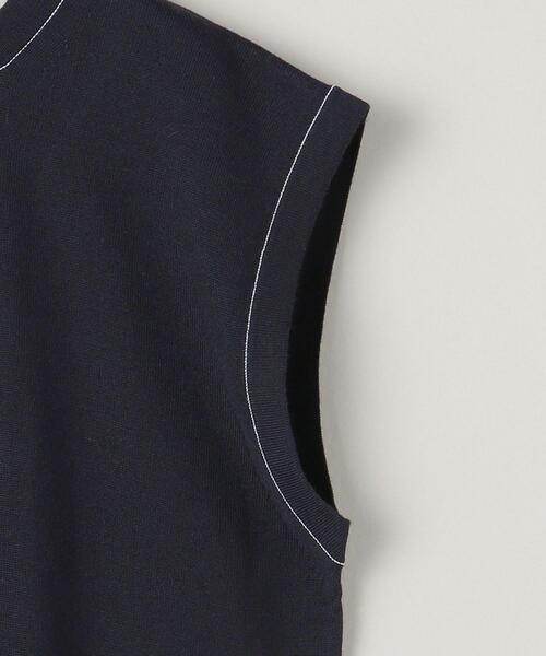 ASTRAET（アストラット）の「＜ASTRAET（アストラット）＞14G ライン ニットベスト（ベスト・レディース・オフホワイト/ネイビー・FREE）」の6枚目の写真