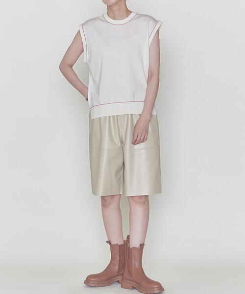 ASTRAET（アストラット）の「＜ASTRAET（アストラット）＞14G ライン ニットベスト（ベスト・レディース・オフホワイト/ネイビー・FREE）」の15枚目の写真