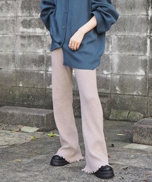 リブフレアパンツ