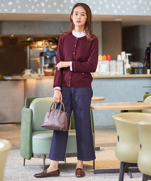 J.PRESS Ladies(J.プレス レディス)の「【洗える】KNIT BASIC ミディ丈 カーディガン(カーディガン/ボレロ・レディース・ダルブルー系/ワイン系/ブラウン系/ネイビー系/ライトグレー系・SMALL)」の10枚目の写真