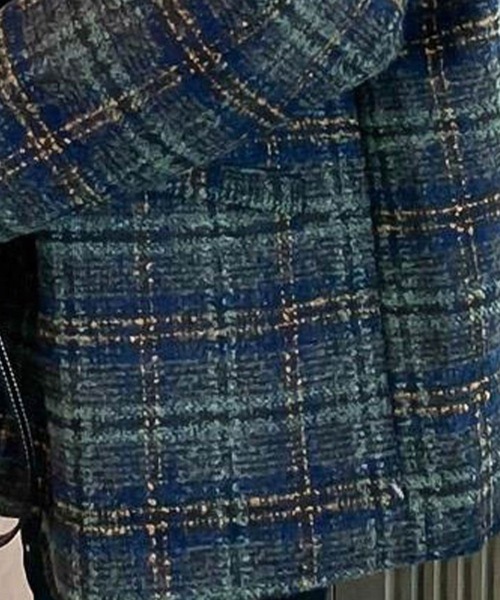 Amulet（アミュレット）の「チェック柄ハーフコート（その他アウター・レディース・ネイビー/ブラウン・M/L/XL）」の4枚目の写真