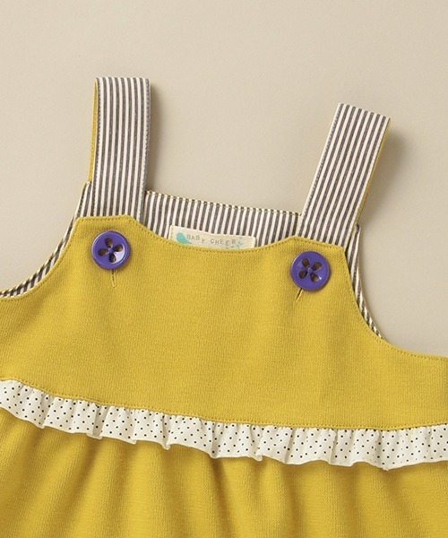 baby cheer（ベイビーチアー）の「ぶどうジャンパースカート（ジャンパースカート・キッズ・マスタード/ピンク・110cm/80ｃｍ/100cm/90cm/120cm）」の6枚目の写真