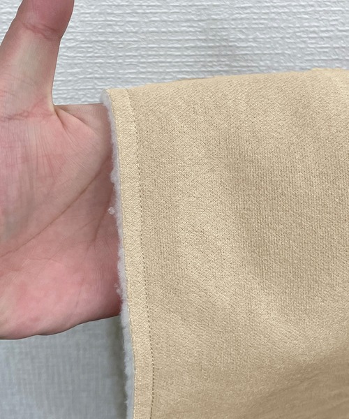 JUNOAH（ジュノア）の「ムートンボアロングコート（ムートンコート・レディース・ブラック/アイボリー/グレイッシュベージュ・MEDIUM/LARGE/X-LARGE）」の14枚目の写真