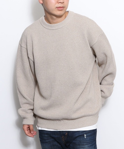 crepuscule(クレプスキュール)の「crepuscule Moss stitch L/S sweat 2103-001(スウェット・メンズ・ベージュ/ブラック/インディゴブルー/グレー/ライトブルー/レッド・SMALL/MEDIUM)」の4枚目の写真