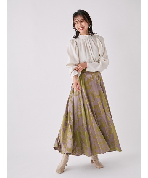 FRAY I.D(フレイアイディー)の「ミックスフロッキーマキシスカート(スカート・レディース・モカ/ブルー/ベージュ・1/0)」の19枚目の写真