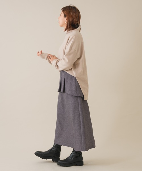 margaux(マルゴー)の「【KATHARINE ROSS】margaux フリースモックネックプルオーバー(ニット/セーター・レディース・チャコールグレー/ベージュ・MEDIUM)」の9枚目の写真