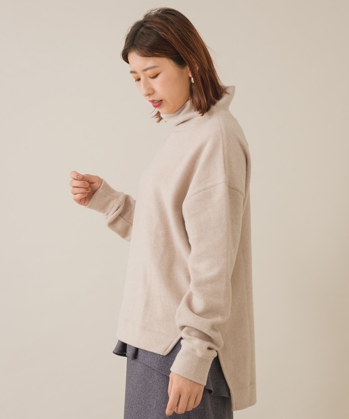 margaux(マルゴー)の「【KATHARINE ROSS】margaux フリースモックネックプルオーバー(ニット/セーター・レディース・チャコールグレー/ベージュ・MEDIUM)」の7枚目の写真