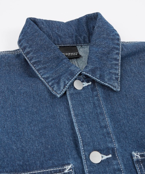 SIDEWAY STANCE（サイドウェイスタンス）の「【SIDEWAY STANCE】デニム カバーオール ジャケット（カバーオール・メンズ・ストライプ/ネイビー・MEDIUM/LARGE）」の19枚目の写真