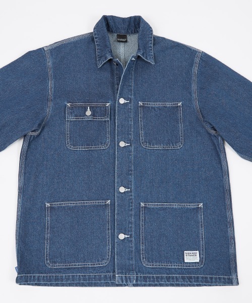SIDEWAY STANCE（サイドウェイスタンス）の「【SIDEWAY STANCE】デニム カバーオール ジャケット（カバーオール・メンズ・ストライプ/ネイビー・MEDIUM/LARGE）」の20枚目の写真