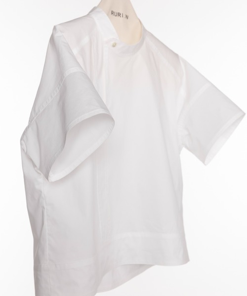 RURI.W（ルリ）の「【RURI.W】SIDEWAY COLLAR BLOUSE（シャツ/ブラウス・レディース・ホワイト/ブラック・FREE）」の12枚目の写真