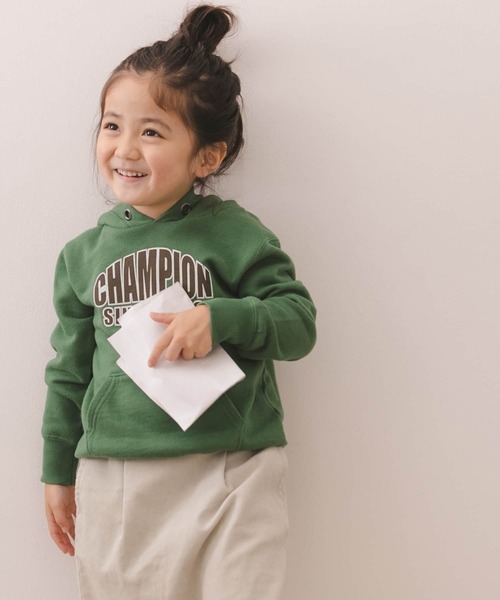 Champion（チャンピオン）の「Champion×DOORS ロゴプリントフーディ(KIDS)（パーカー・キッズ・グリーン/グレー系その他・120/105/135）」の3枚目の写真
