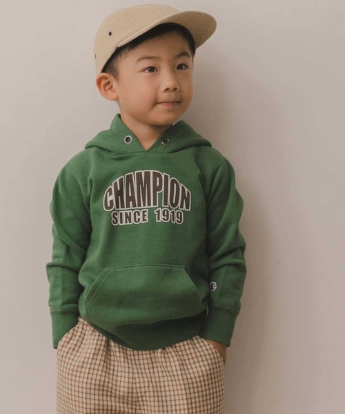 Champion（チャンピオン）の「Champion×DOORS ロゴプリントフーディ(KIDS)（パーカー・キッズ・グリーン/グレー系その他・120/105/135）」の7枚目の写真