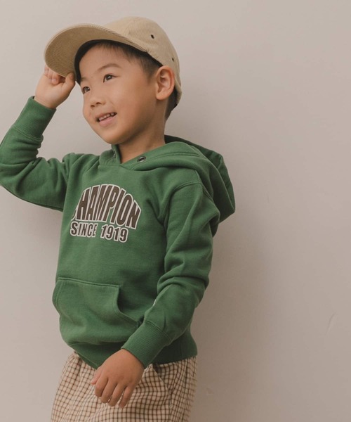 Champion（チャンピオン）の「Champion×DOORS ロゴプリントフーディ(KIDS)（パーカー・キッズ・グリーン/グレー系その他・120/105/135）」の8枚目の写真