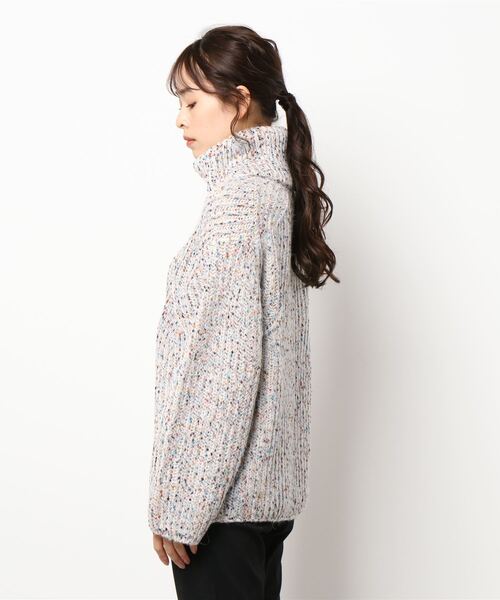 EFOLE(エフォル)の「カラーネップ タートル プルオーバー ニット(ニット/セーター・レディース・オフホワイト/ピンク・FREE)」の5枚目の写真