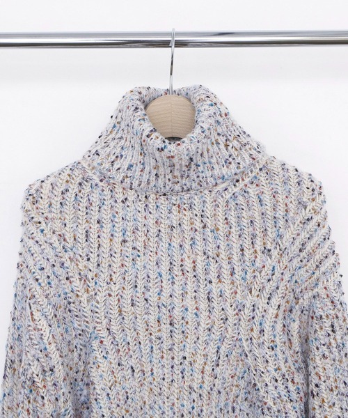 EFOLE(エフォル)の「カラーネップ タートル プルオーバー ニット(ニット/セーター・レディース・オフホワイト/ピンク・FREE)」の7枚目の写真