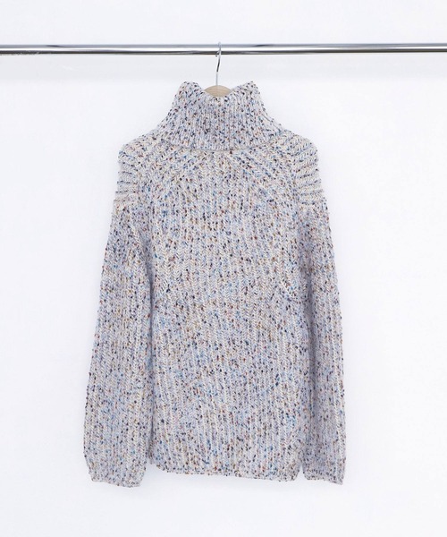 EFOLE(エフォル)の「カラーネップ タートル プルオーバー ニット(ニット/セーター・レディース・オフホワイト/ピンク・FREE)」の6枚目の写真