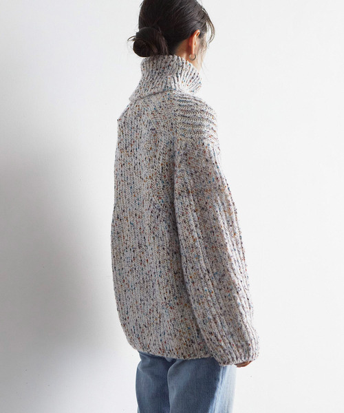 EFOLE(エフォル)の「カラーネップ タートル プルオーバー ニット(ニット/セーター・レディース・オフホワイト/ピンク・FREE)」の10枚目の写真