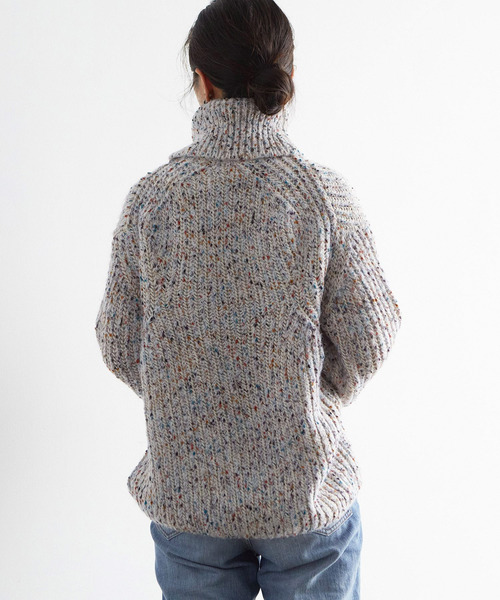 EFOLE(エフォル)の「カラーネップ タートル プルオーバー ニット(ニット/セーター・レディース・オフホワイト/ピンク・FREE)」の11枚目の写真