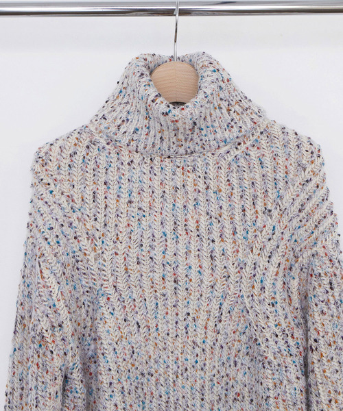 EFOLE(エフォル)の「カラーネップ タートル プルオーバー ニット(ニット/セーター・レディース・オフホワイト/ピンク・FREE)」の16枚目の写真