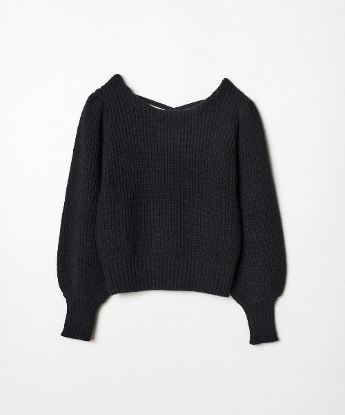 REDYAZEL（レディアゼル）の「あぜ編みバッククロスプルオーバー（ニット/セーター・レディース・ブラック/オフホワイト/ブルー・FREE）」の17枚目の写真