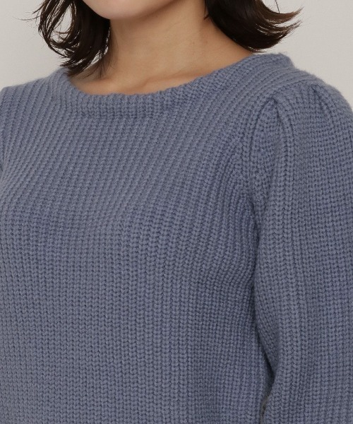 REDYAZEL（レディアゼル）の「あぜ編みバッククロスプルオーバー（ニット/セーター・レディース・ブラック/オフホワイト/ブルー・FREE）」の15枚目の写真