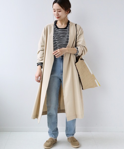 国内正規総代理店アイテム ノーカラー コート トレンチ ジャーナルスタンダード レリューム ロングコート Hlt No