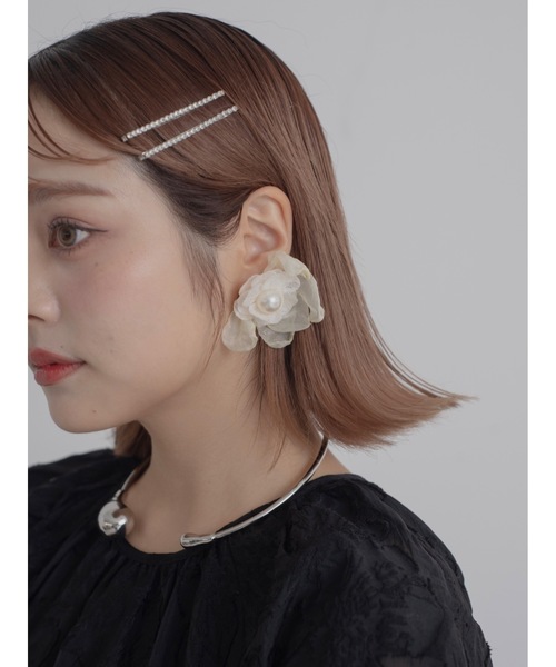 YVMIN ヘアピン（ペア） YVMIN X SHUSHUTONG / Pave Gemstone Bow Hair Pin