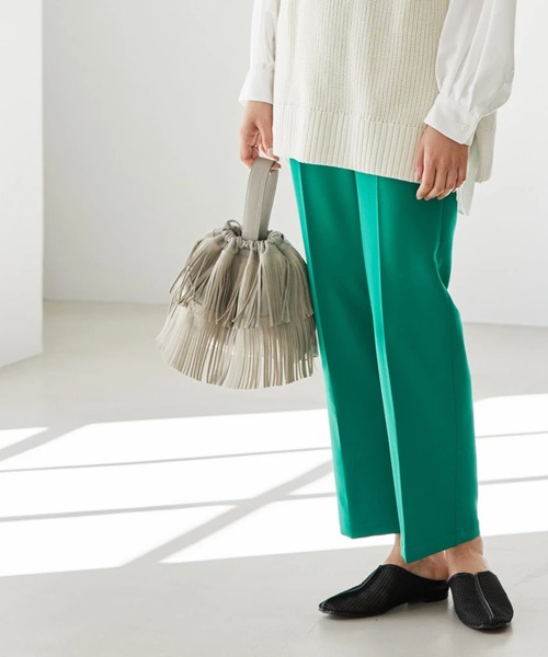 AMERICAN HOLIC（アメリカンホリック）の「フリンジ2WAY巾着バッグ（ハンドバッグ・レディース・ライトブルー/イエロー/グレイッシュベージュ・FREE）」の7枚目の写真