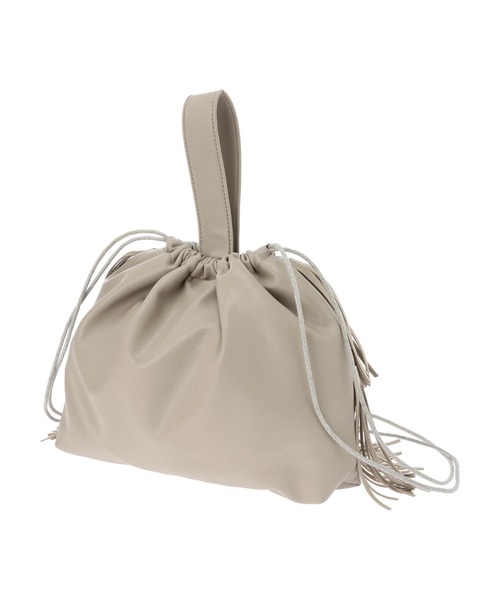 AMERICAN HOLIC（アメリカンホリック）の「フリンジ2WAY巾着バッグ（ハンドバッグ・レディース・ライトブルー/イエロー/グレイッシュベージュ・FREE）」の19枚目の写真