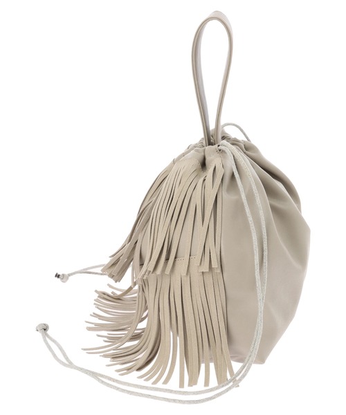 AMERICAN HOLIC（アメリカンホリック）の「フリンジ2WAY巾着バッグ（ハンドバッグ・レディース・ライトブルー/イエロー/グレイッシュベージュ・FREE）」の20枚目の写真