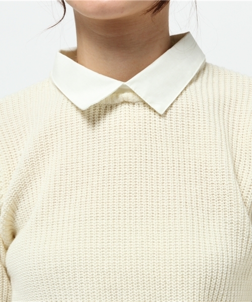 Chico（チコ）の「レース衿片畦ニット（ニット/セーター・レディース・ホワイト/ダークグリーン/グレー/ブラック・FREE）」の12枚目の写真