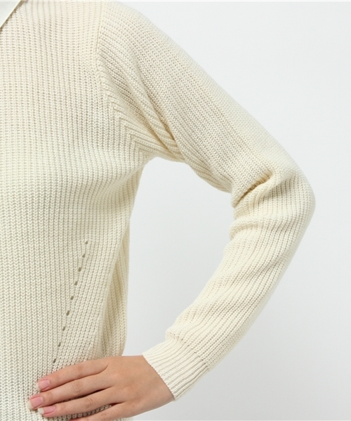 Chico（チコ）の「レース衿片畦ニット（ニット/セーター・レディース・ホワイト/ダークグリーン/グレー/ブラック・FREE）」の14枚目の写真