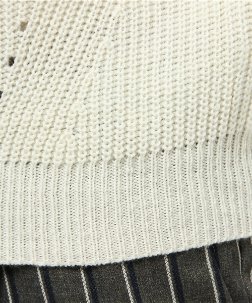 Chico（チコ）の「レース衿片畦ニット（ニット/セーター・レディース・ホワイト/ダークグリーン/グレー/ブラック・FREE）」の15枚目の写真