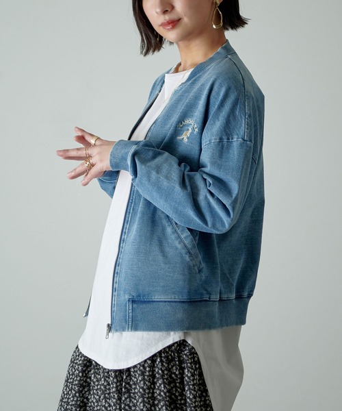 KANGOL EXTRA COMFORT(カンゴールエクストラコンフォート)の「【KANGOL EXTRA COMFORT(カンゴール エクストラコンフォート)】ロゴ刺繍 ノーカラー デニムブルゾンジャケット(ブルゾン・レディース・ブラック/サックスブルー/インディゴブルー・LL/M/L)」の22枚目の写真