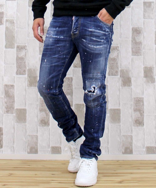 DSQUARED2(ディースクエアード)の「DSQ2 ダメージ&リペアボタンフライデニムパンツ COOL GUY JEANS(デニムパンツ・メンズ・ブルー・46)」の2枚目の写真